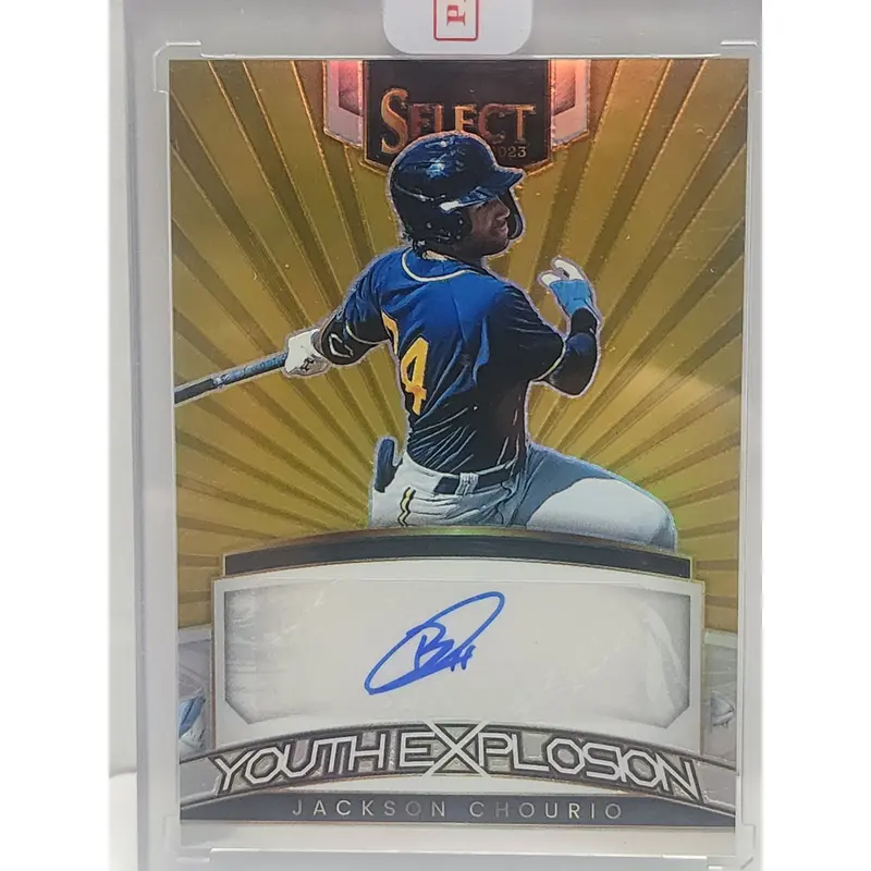 Jackson Chourio 2023 Panini Select Youth Explosion Gold Auto #10/10