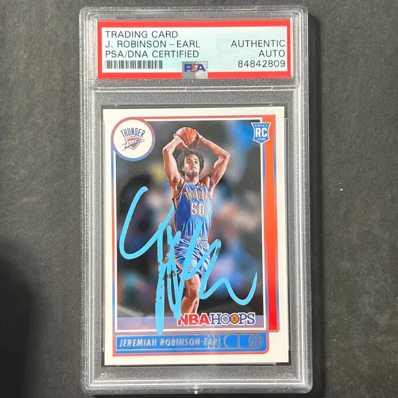 2021-22 Panini Hoops #225 Jeremiah Robinson-Earl Signed Card AUTO PSA Slabbed Thunder