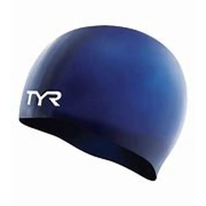 New TYR Wrinkle-Free Silicone Adult Swim Cap - Navy