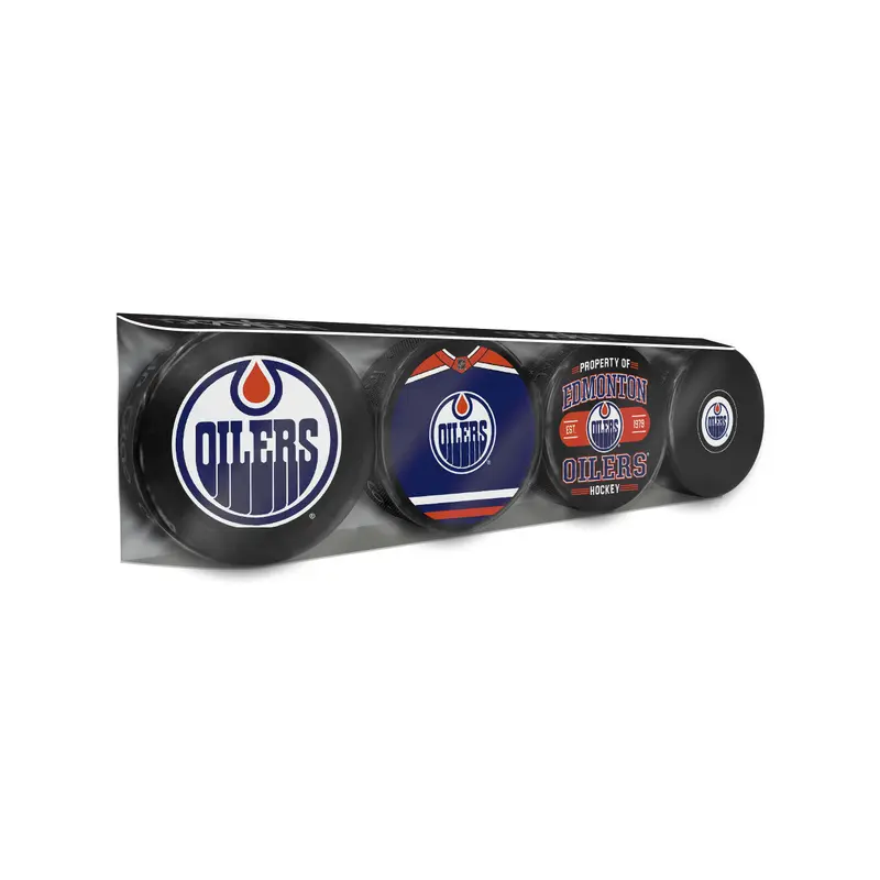 NHL Edmonton Oilers Souvenir Hockey Puck Collector's 4-Pack