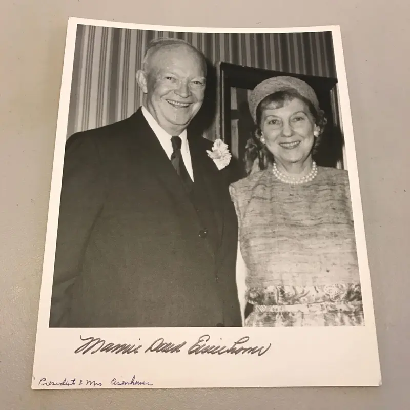 First Lady Mamie Eisenhower Signed Autographed 8x10 Photo With Dwight D. JSA COA