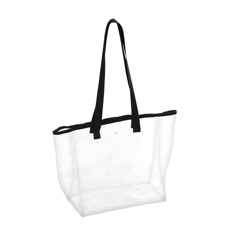 Plain Non Branded Black Stadium Clear Bag