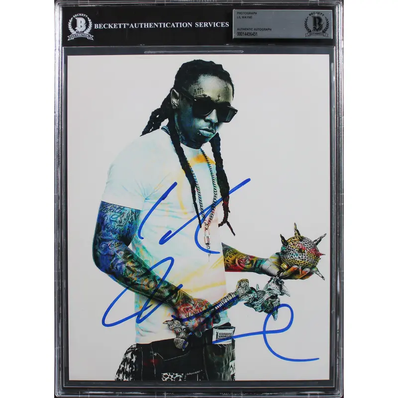 Lil' Wayne Authentic Signed 8x10 Color Photo Autographed BAS Slabbed