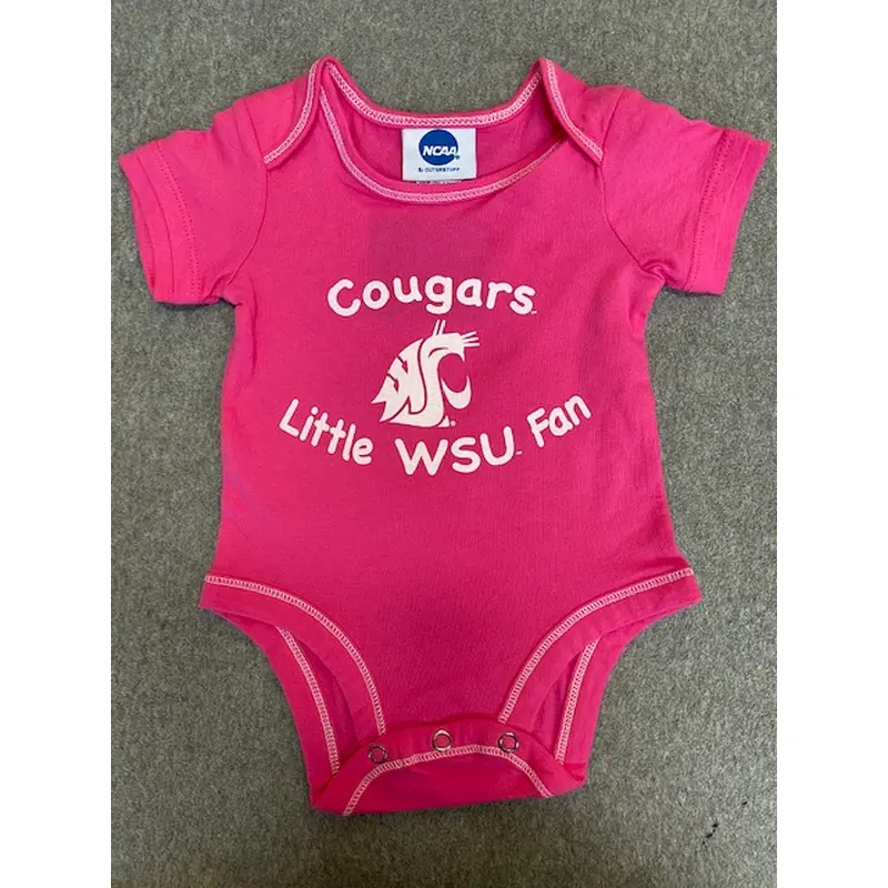 Pink WSU Little Fan Onesie