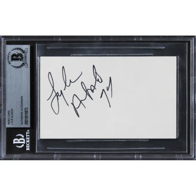 Raiders Lyle Alzado Authentic Signed 3x5 Index Card Autographed BAS Slabbed 2