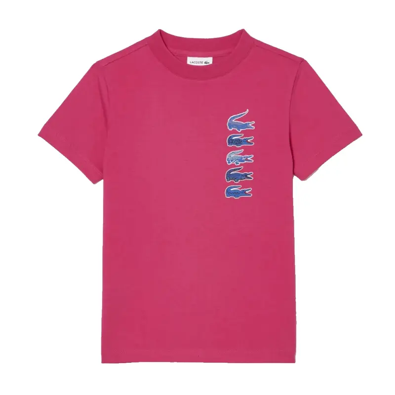 LACOSTE PINK T SHIRT LACOSTE TEE KIDS TJ1249 SQI