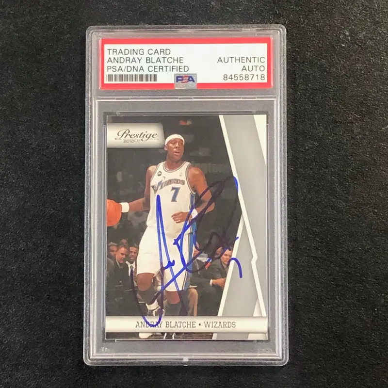 2010-11 Panini Prestige #118 Andray Blatche Signed Card AUTO PSA Slabbed Wizards