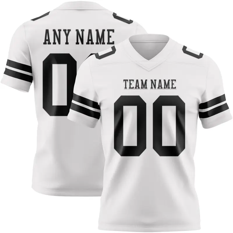 Custom White Black Mesh Authentic Football Jersey