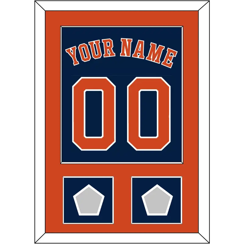 Houston Name, Number & 2 World Series Jersey Patches - Alternate Blue - Single Mat 2