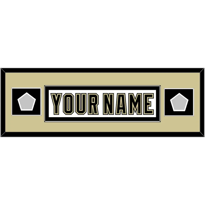 Pittsburgh Nameplate & 2 Stanley Cup Finals Patches - Road White (2007-2016) - Single Mat 5