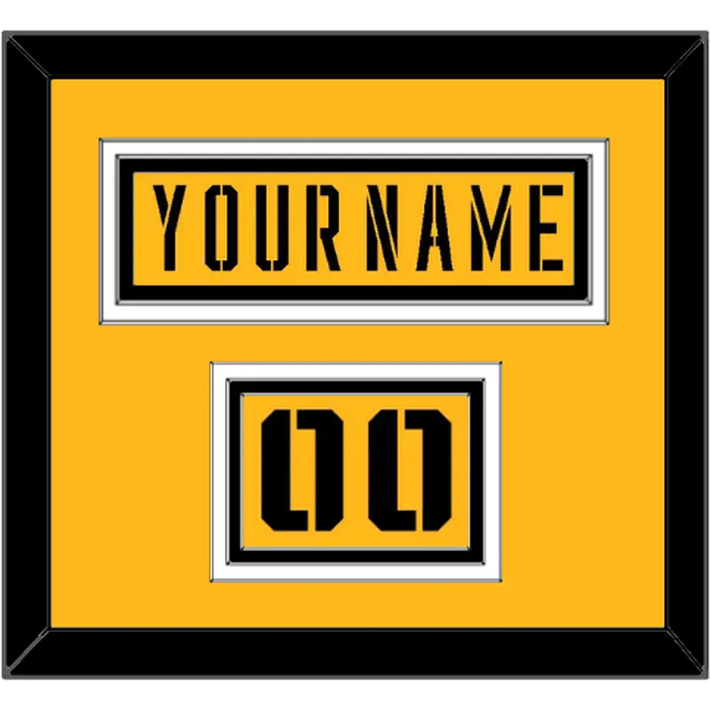 Pittsburgh Nameplate & Number (Shoulder) - 2017 Stadium Series Gold - Triple Mat 2