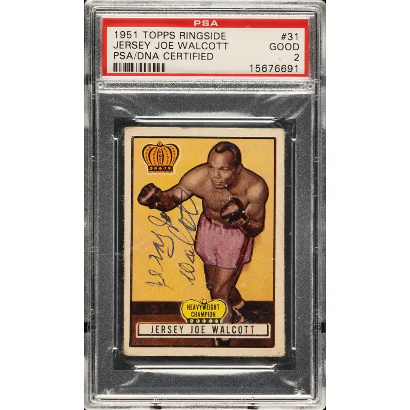 1951 Topps Ringside Boxing #31 Jersey Joe Walcott Signed Card PSA DNA 1/1!