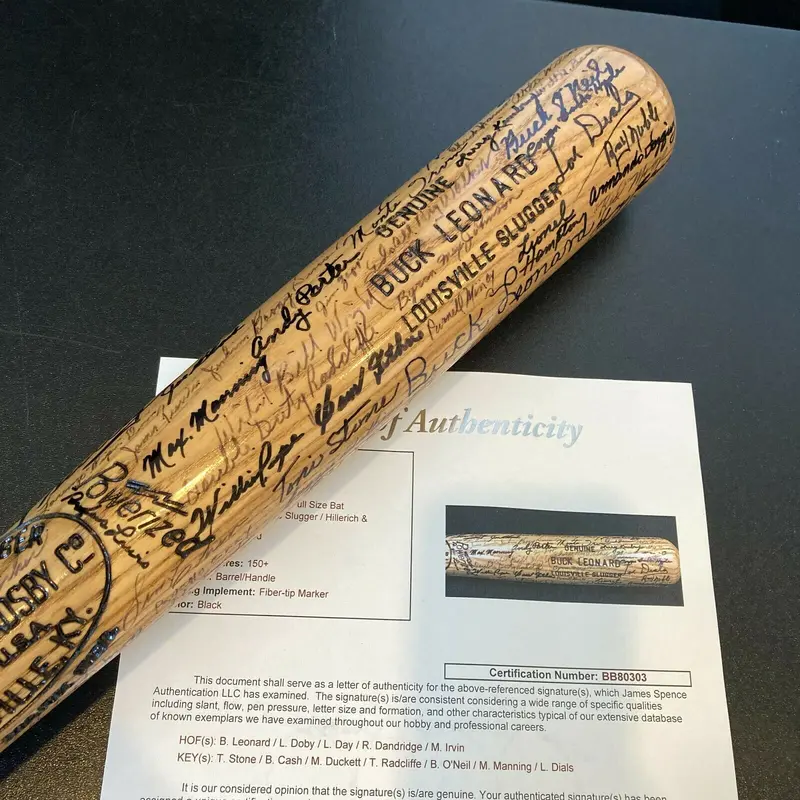 Negro League Legends Multi Signed Baseball Bat With 150+ Sigs Josh Gibson Jr JSA