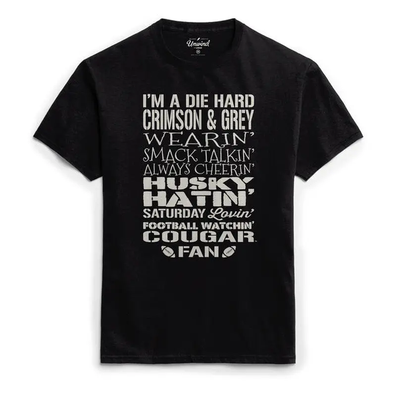 League Script Cougars Fan Black Tee