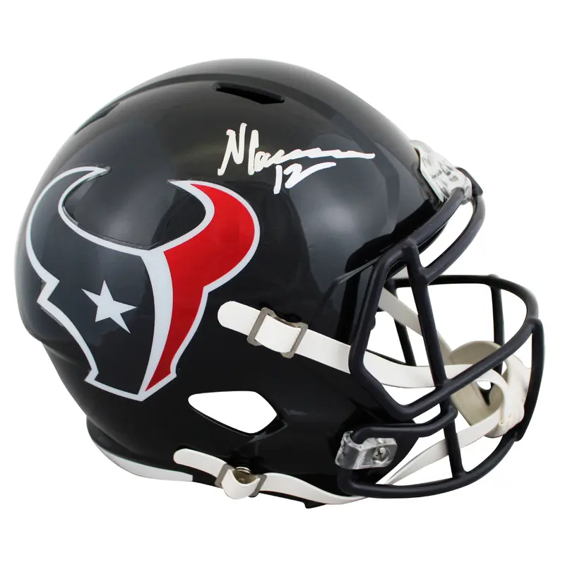 Texans Nico Collins Authentic Signed Full Size Speed Rep Helmet BAS Witnessed 2