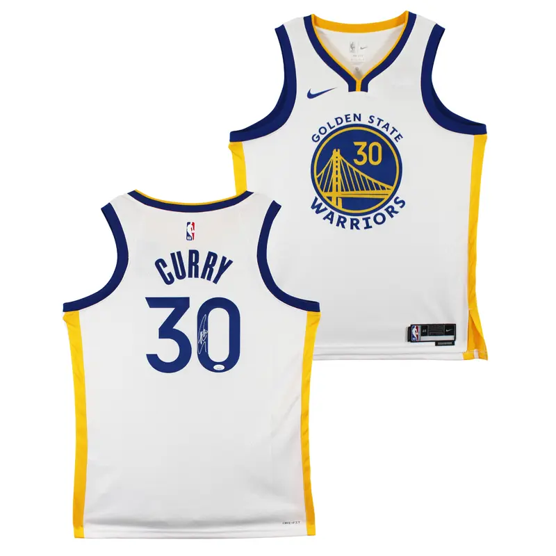 Warriors Stephen Curry Signed White Nike Association Edition Swingman Jersey JSA