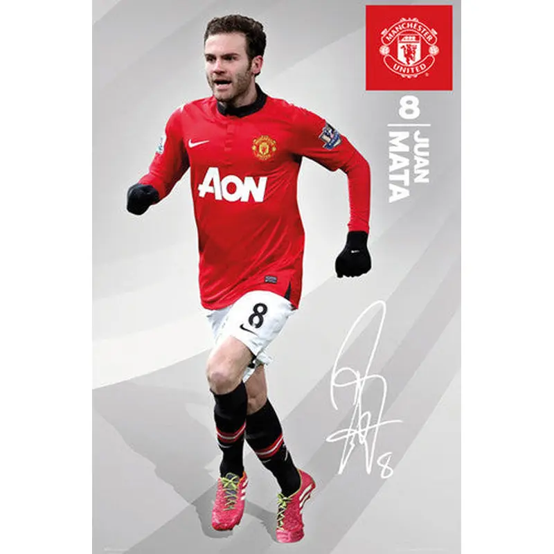 Juan Mata "Signature" Manchester United FC Soccer Action Poster - GB Eye (UK)