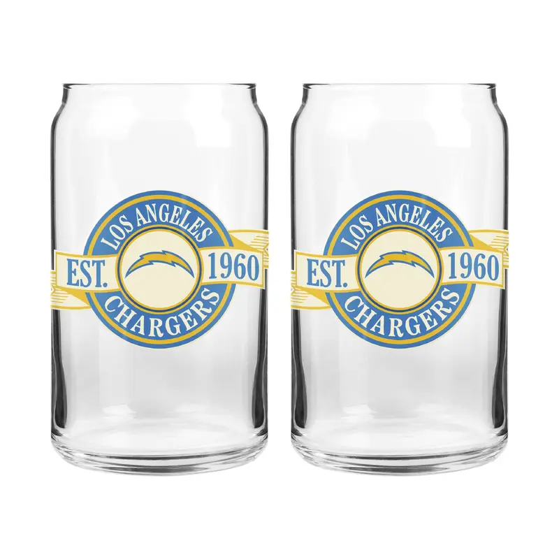NFL Los Angeles Chargers 16 oz Can Glass Banner Design