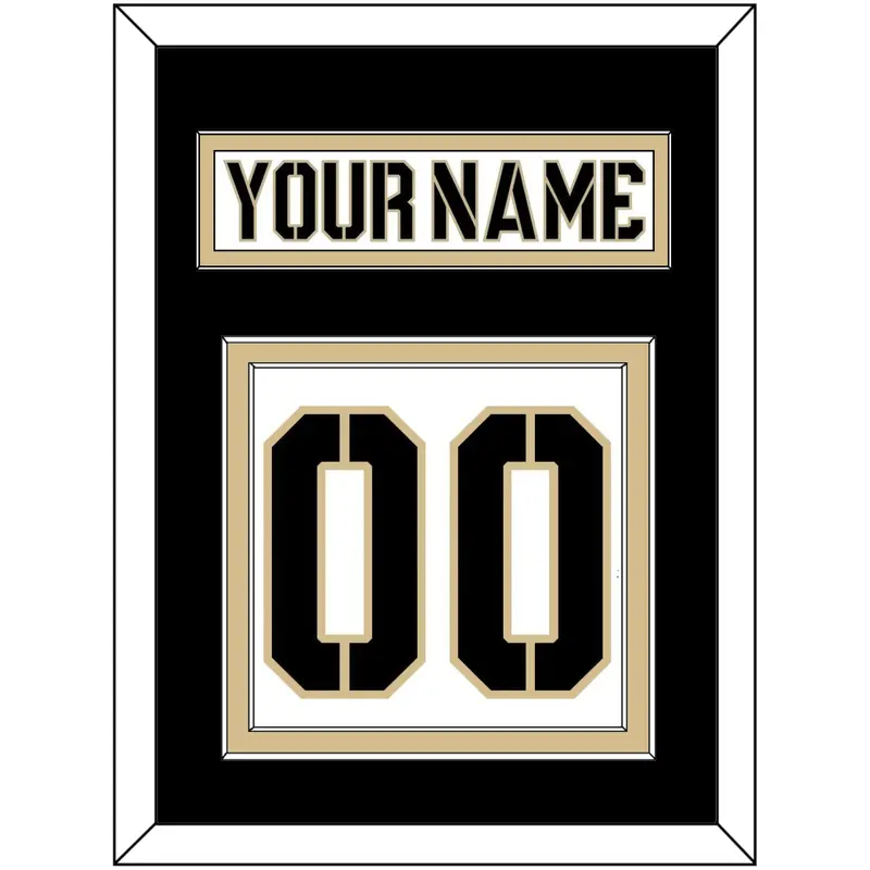 Army Hockey Nameplate & Number (Back) - Home White (2017-2018) - Double Mat 3