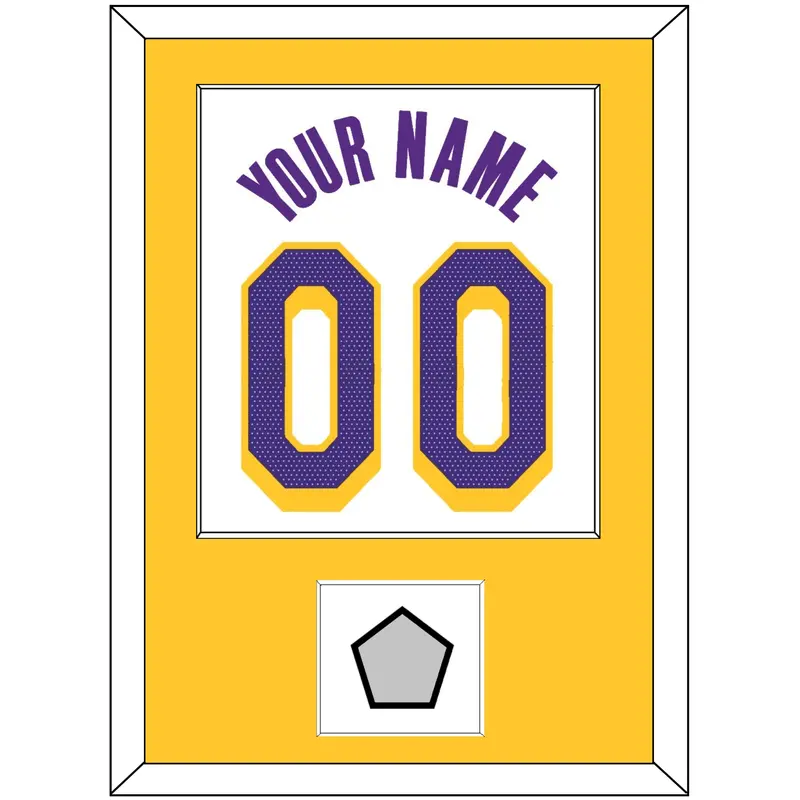 Los Angeles Name & Number With Champions Patch - White Association - Single Mat 2