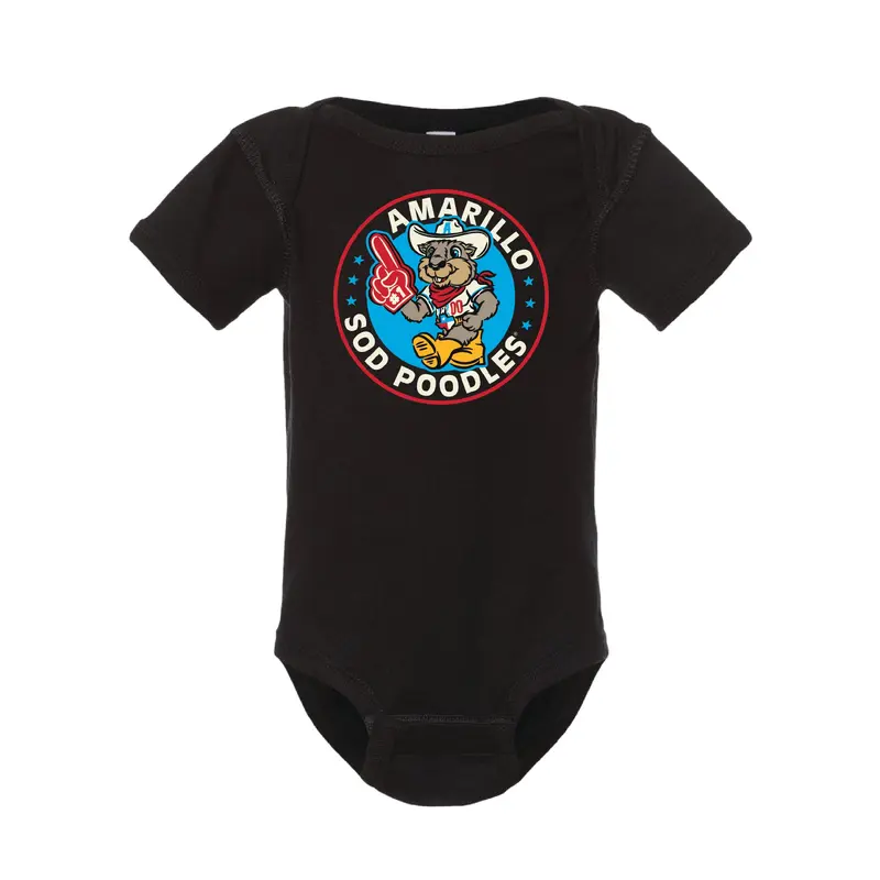Amarillo Sod Poodles Black RUCKUS Infant Bodysuit