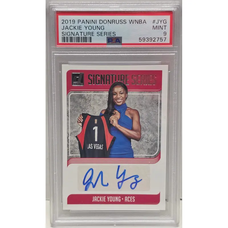 Jackie Young 2019 Donruss WNBA Signature Series Auto PSA 9 Mint