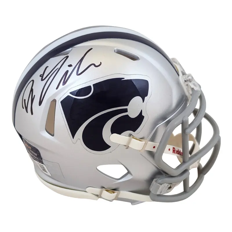 Kansas State D.J. Giddens Authentic Signed Speed Mini Helmet BAS Witnessed