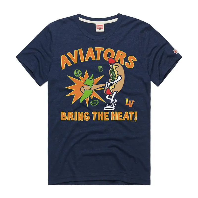 Men's Homage Aviators Bring The Heat Navy Short Sleeve T-Shirt
