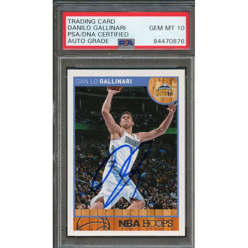 2013-14 NBA HOOPS #131 Danilo Gallinari Signed AUTO 10 PSA Slabbed Nuggets