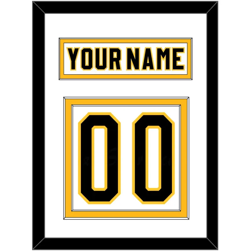 Pittsburgh Nameplate & Number (Back) - Home White (1980-1981) - Double Mat 1