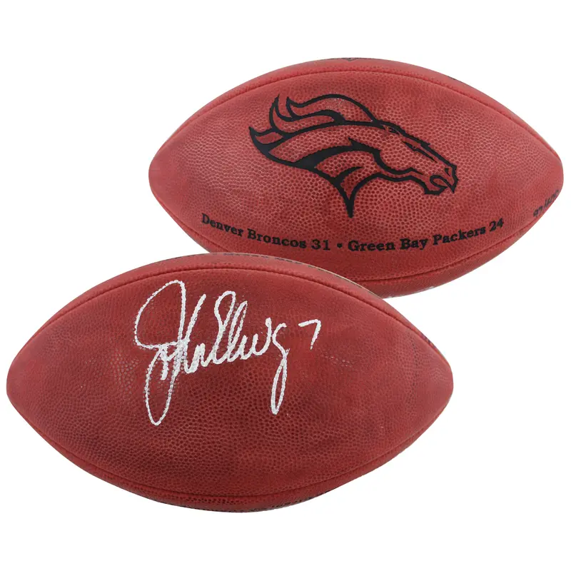 Broncos John Elway Signed Official SB XXXII Logo Nfl Football BAS #BF19961