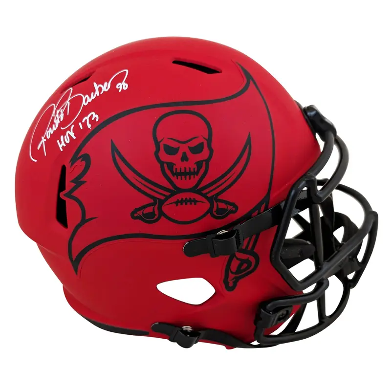 Buccaneers Ronde Barber "HOF 23" Signed Rave Full Size Speed Rep Helmet BAS Wit