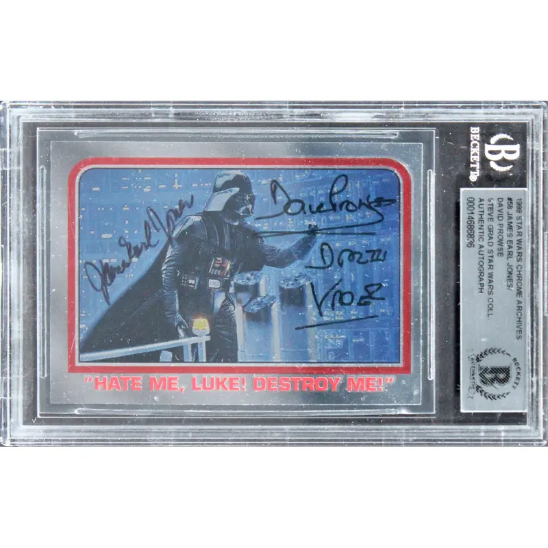 Star Wars Jones & Prowse Signed 1999 Star Wars Chrome Archives #58 Card BAS Slab