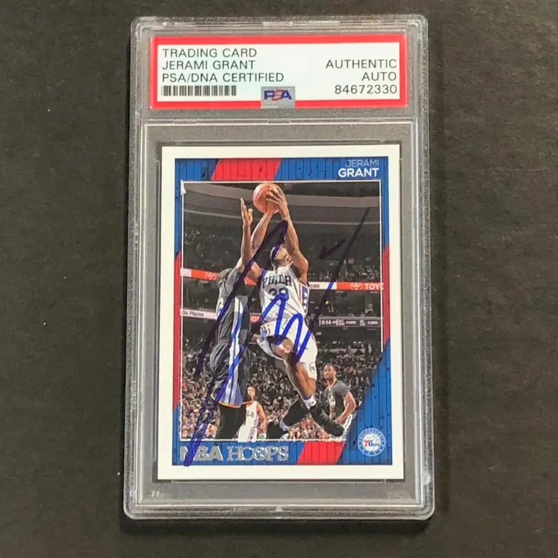 2016-17 Panini NBA Hoops #162 Jerami Grant Signed Card AUTO PSA Slabbed Nuggets