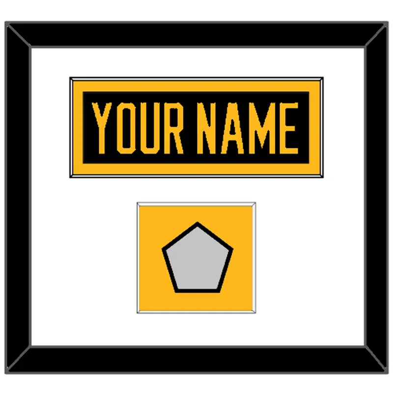 Pittsburgh Nameplate & Stanley Cup Finals Patch - Road Black (1988-1992) - Single Mat 1