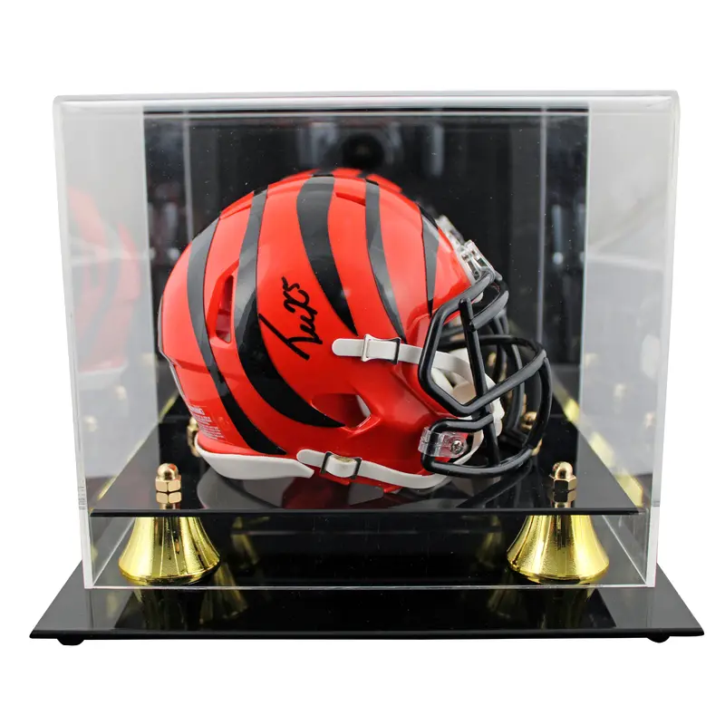 Bengals Tee Higgins Authentic Signed Speed Mini Helmet W/ Case BAS Witnessed