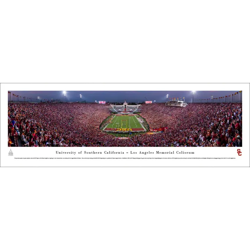 USC Trojans Football LA Memorial Coliseum Game Night Panorama - Blakeway Worldwide