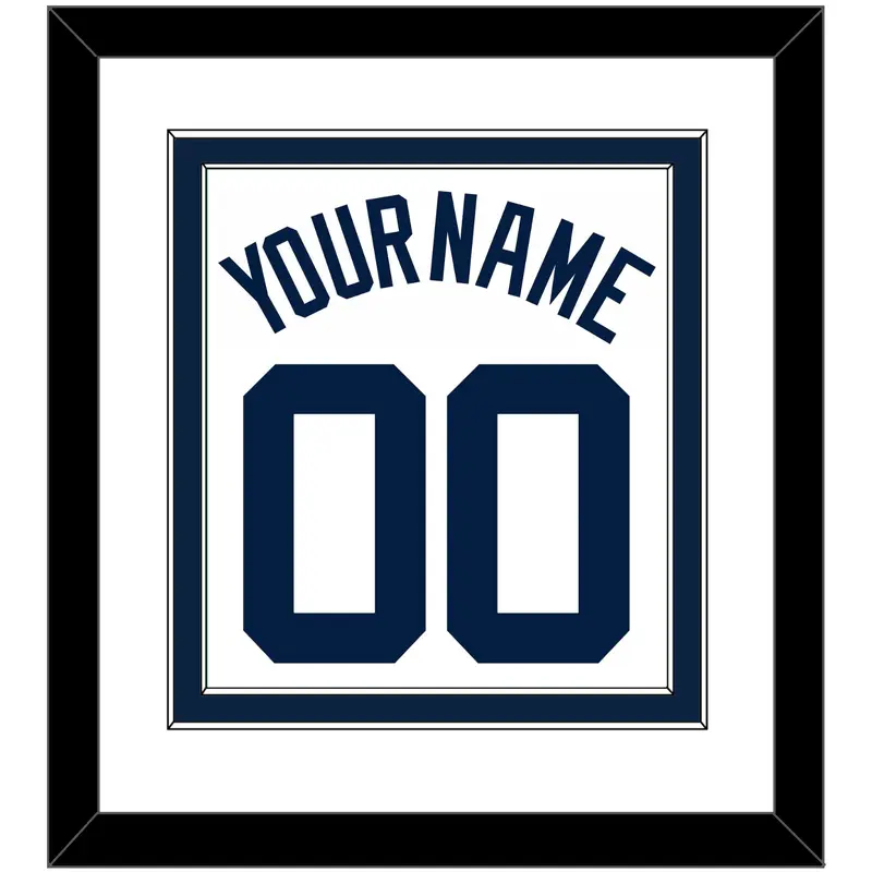 Detroit Name & Number - Home White (1972-2017) - Double Mat 1