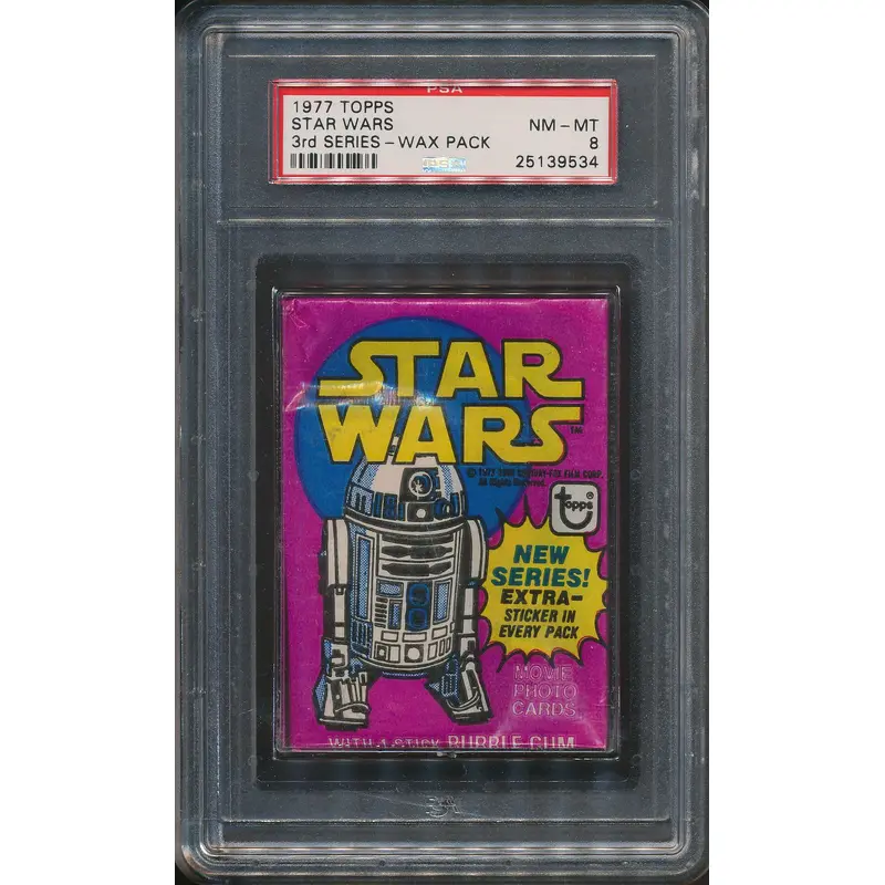 1977 Topps Star Wars Series 3 Unopened Wax Pack PSA 8