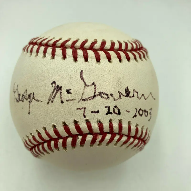 George McGovern Signed Baseball US Senator & Presidential Nominee JSA COA