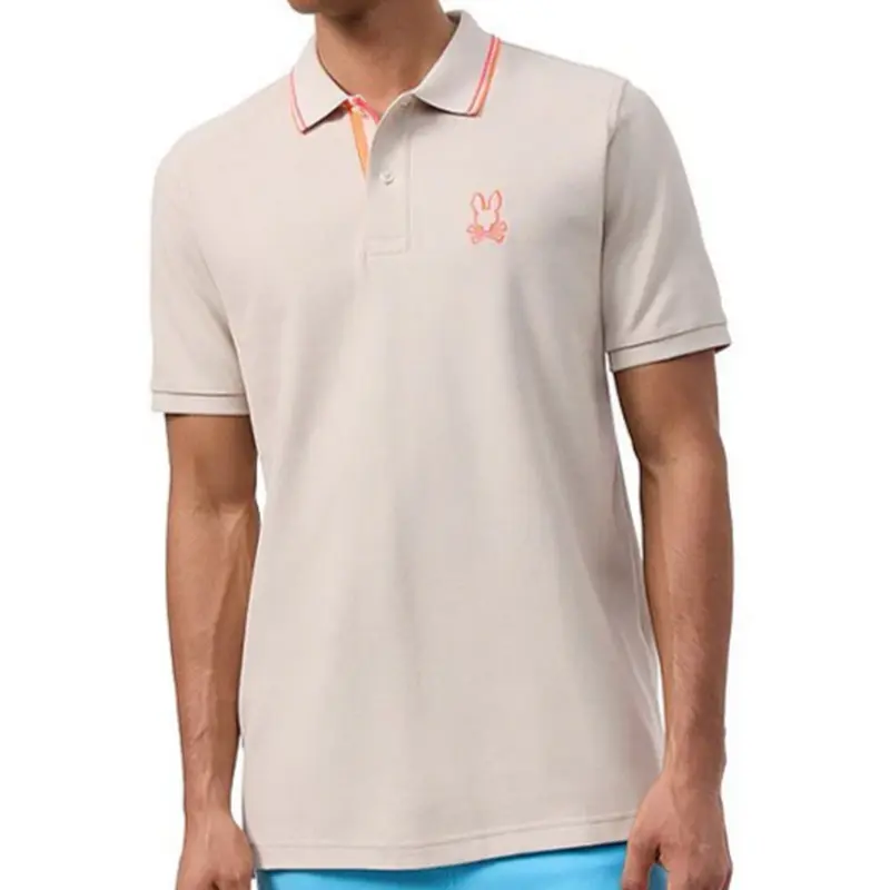 PSYCHO BUNNY BEIGE MENS CLASSIC POLO B6K139B200 NAT