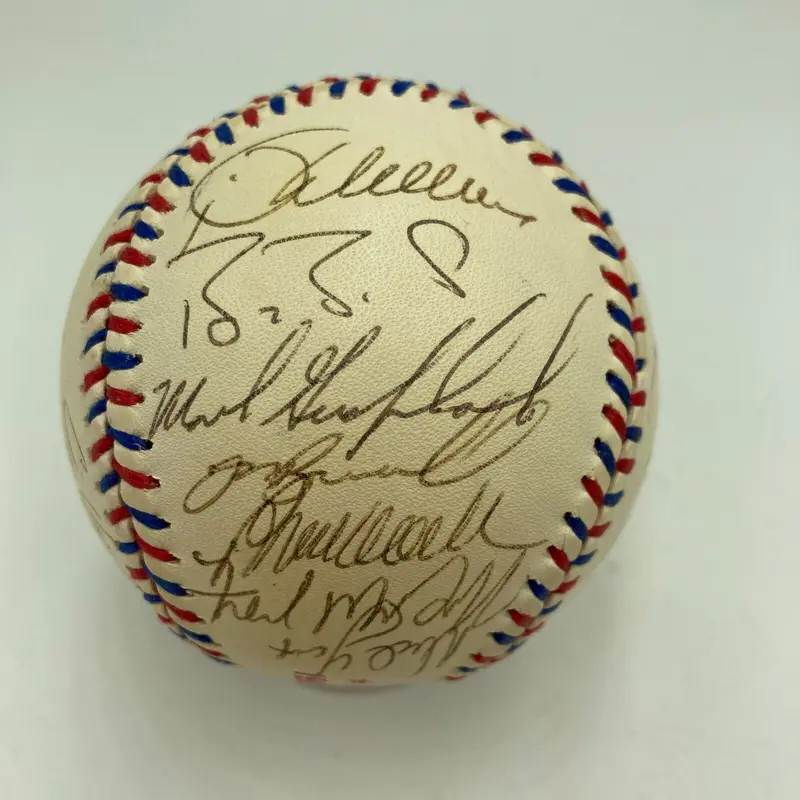 1996 All Star Game Team Signed Baseball Barry Bonds Chipper Jones Mike Piazza