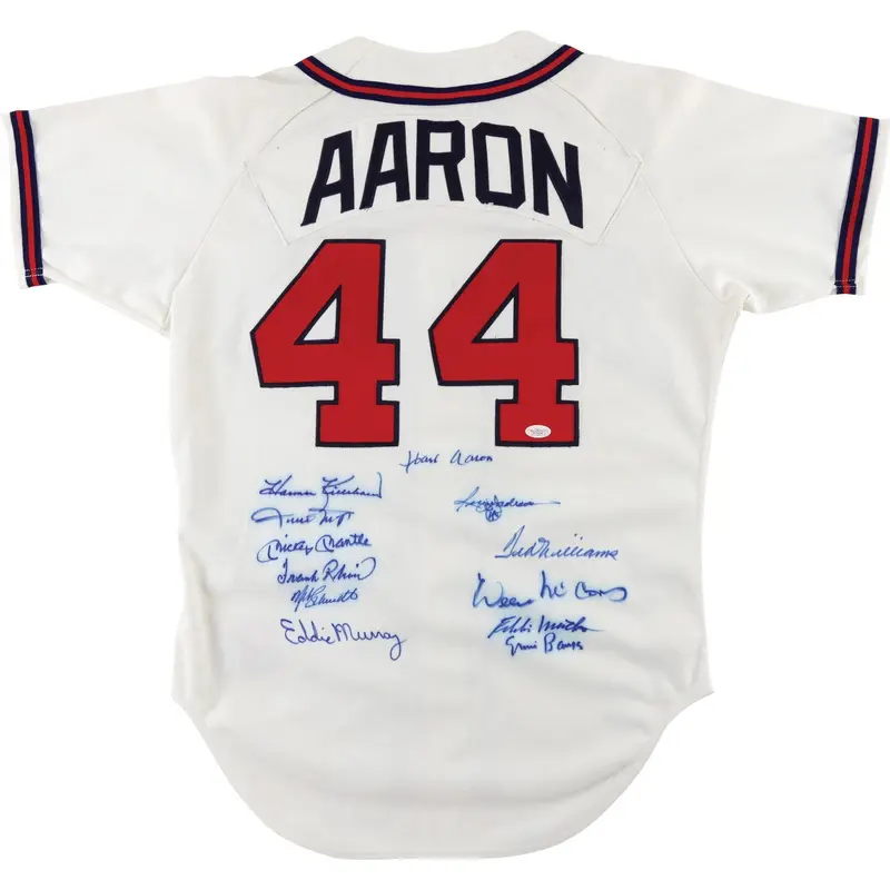 500 Home Run Club Signed Jersey Mickey Mantle Ted Williams Willie Mays JSA