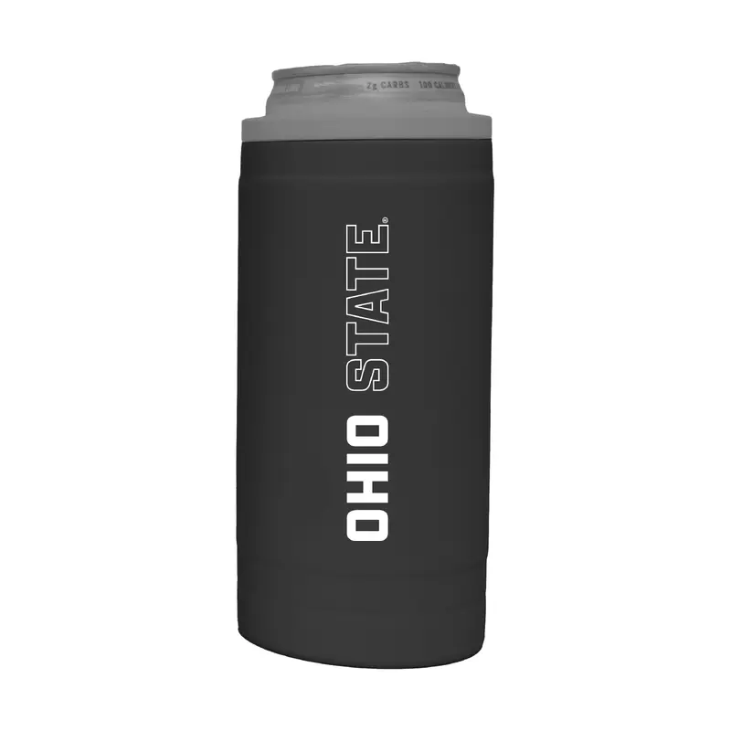 Ohio State 12oz Cru Stacked Soft Touch Slim Coolie