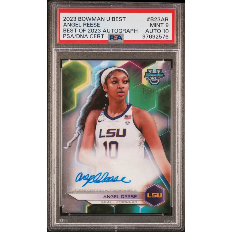 Angel Reese 2023 Bowman U Best of 2023 Autograph #113/125 PSA 9 Auto 10