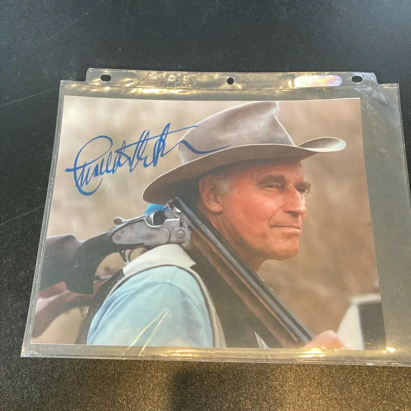 Lot Of 4 Charlton Heston Signed Autographed Photos