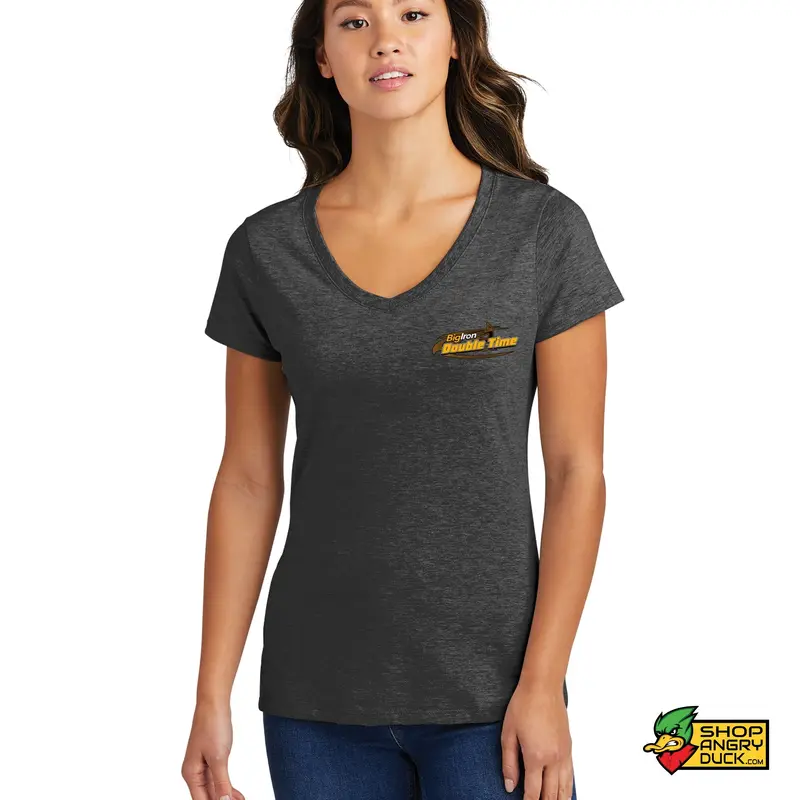 BigIron Double Time Ladies V-Neck T-Shirt