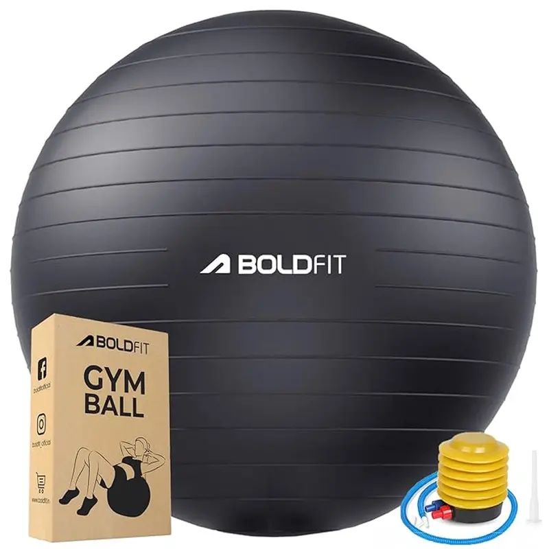 Boldfit Unisex PVC Gym Ball for Exercise & Yoga with Pump | Kibi Sports