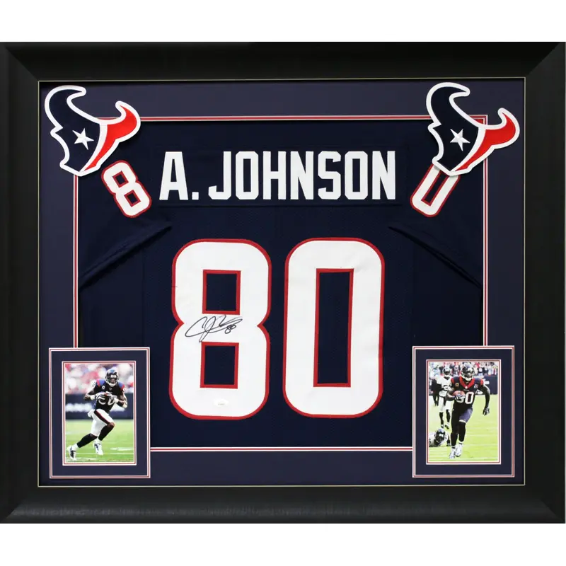 Andre Johnson Authentic Signed Navy Blue Pro Style Framed Jersey BAS Witnessed