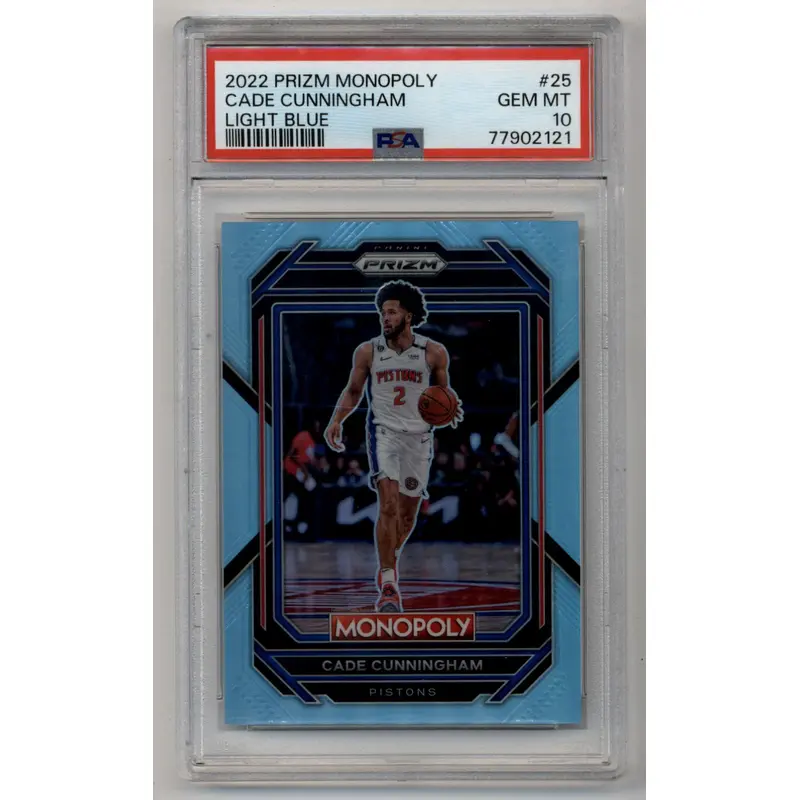 Cade Cunningham 2022-23 Prizm Monopoly Light Blue 063/199 PSA 10 Gem Mint